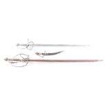 Two reproduction swords for re-enactment, together with an eastern style sheath knife (3) [Note: