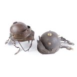 Reproduction lobster pot helmet, and an other (for re-enactments)