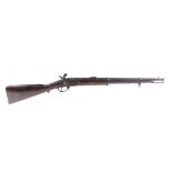 (S58) .577 Percussion Brunswick Pattern carbine, 25 ins two stage full stocked two band barrel,