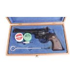 .22 blank firing revolver in wooden case. This Lot is offered for the purposes of historical re-
