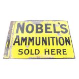 Nobel Ammunition enamelled advertising sign, 23 x 15 ins