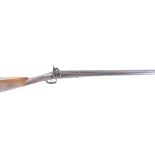 (S58) 16 bore Percussion double sporting gun by Kavanagh, 29 ins damascus barrels with platinum line