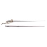 British 1845 Pattern infantry officer's sword by J. Jones, 31½ ins slightly curved single edged