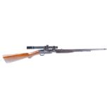 (S1) .22 FN Browning pump action take down rifle, 21½ ins barrel, tube magazine, black receiver,