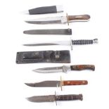 Swiss M57 bayonet, 9¾ ins blade, ricasso stamped 660685, maker's mark to reverse, ribbed grips, in