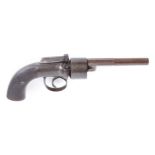 (S58) 80 bore Percussion Transition Revolver, with 4¾ ins two stage barrel, plain six shot cylinder,