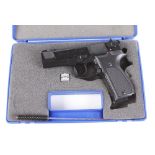 .177 Walther CP88 Co2 air pistol, 2 x 8 shot rotary magazines, cleaning brush, in blue hard