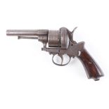 (S58) 10.5mm Pinfire Belgian style double action (a/f) service revolver, two stage barrel, side