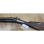 (S2) 12 bore double hammer gun by Webley & Scott, 28 ins nitro proof barrels, cyl & ½, concave rib