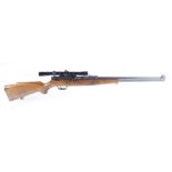 (S1) .22 Kriegeskorte semi automatic rifle, 22 ins barrel, adjustable sights, tube magazine, Monte