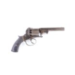 (S58) 80 bore Webley Bentley type percussion double action (a/f) revolver, 4¾ ins octagonal