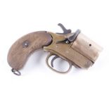 (S58) 1 ins Schermuly's line throwing pistol (a/f), brass barrel and frame, wood grips, no. 19653 [