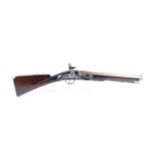 Reproduction Flintlock blunderbuss (non-firing replica), fullstocked brass barrel, steel lock