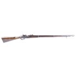 (S58) .577 Nepalese Snider rifle, 36½ ins fullstocked three steel banded barrel, blade and tangent