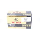 (S1) 500 x .22 RWS R50 Premium Line 40gr rifle cartridges [Purchasers note: Section 1 licence (