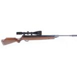 (S1) .22 Webley Patriot Quattro break barrel air rifle, fitted moderator, ergonomic stock with cheek