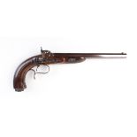 (S1) .44 Pedersoli Kuchenreuter percussion single shot black powder pistol, 10¾ ins browned