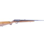 (S1) .22 BRNO Model 581 semi automatic rifle, 22 ins barrel with open blade and leaf sights, two 5