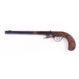 (S1) .36 Percussion single shot under hammer target pistol by Caywood Gunmakers (Berryville USA),