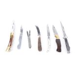 Seven various pen knives [Note: Under the Criminal Justice Act 1988 & Knives Act 1997, purchasers
