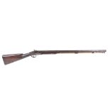 (S58) 12 bore percussion single sporting gun with a 30 ins part octagonal barrel, the breech inscrib