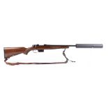 (S1) .223(Rem) CZ 527 American bolt action rifle, 22 ins screw cut barrel (T8 over-barrel moderator