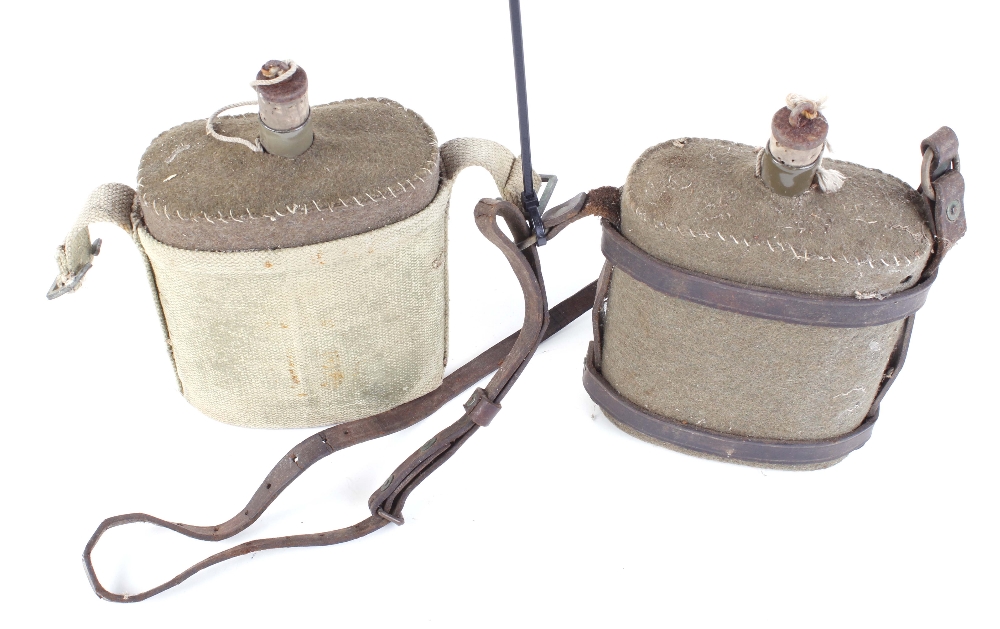 Two WWI Pattern 1903 canvas covered water bottles - Image 2 of 2