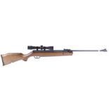 .177 Crosman Vantage NP break barrel air rifle, open sights, mounted 4 x 32 scope, wood stock with r