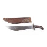 US M1909 Bolo Machete, 13¾ ins single edged blade stamped SA 1910 and U.S. 5138, brass studded wood