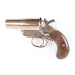 (S1) 1 ins flare pistol by Webley & Scott, polished two stage barrel and frame, stamped with maker's