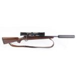 (S1) .25-06 Tikka T3 bolt action rifle, 21 ins screw cut barrel (T8 over barrel moderator available)