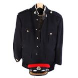 British Army RMP Field Officer's No.1 dress cap, with No. 1 dress blue tunic, trousers, belt and str