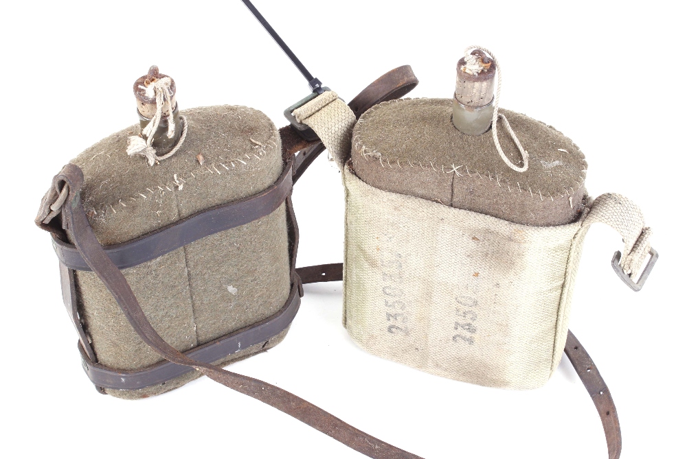 Two WWI Pattern 1903 canvas covered water bottles