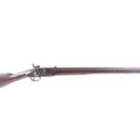 (S58) 10 bore Percussion Volunteer musket, 36 ins full stocked barrel stamped I Hollis & Sons London