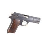 9mm Femáru M37 semi automatic pistol, wood grips, 10 shot magazine, no. 229894 - Deactivated with EU
