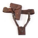 Vintage leather holster rig, with side arm hanger