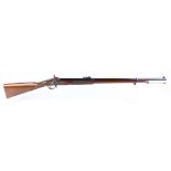 (S1) .451 Parker Hale Volunteer black powder percussion target rifle, 32 ins fullstocked steel bande