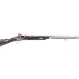 (S58) 14 bore Flintlock musket, 32½ ins octagonal barrel, half stocked and with steel ramrod, steel