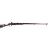 (S58) 16 bore English percussion musket (probably converted from flintlock), 38½ ins fullstocked ste