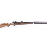 (S1) .243(Win) Mauser action rifle, 18½ ins screw cut barrel (T8 over-barrel moderator available), i