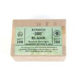 200 x .380 blank cartridges by Kynoch in original packet[Purchasers please note: Collection in perso