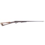 .410 Belgian semi hammer, 23½ ins part octagonal barrel, folding side lever action, 13¾ ins skeleton