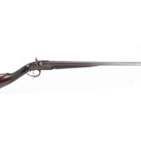(S58) 24 bore Bar in Wood double hammer gun by Wiggan & Elliott, 30 ins damascus barrels (black powd