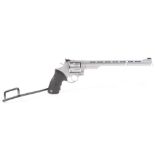 (S1) .44(Mag) Taurus long barrel double action revolver, 12 ins ventilated stainless steel sighted b