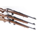 (S1) Three .22 Puma Hunter bolt action rifles, each with a 16 ins threaded barrel, 8 shot magazine,