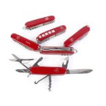 Six Victorinox Climber penknife multitools