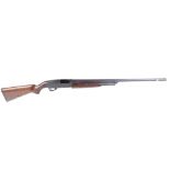 12 bore Stevens Model 77E pump action shotgun, 28 ins barrel, plain steel receiver, semi pistol grip