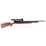 (S1) .22 Webley FX2000 pre charged air rifle (magazine missing), threaded barrel (with moderator ava