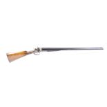 (S2) 12 bore double hammer gun, Belgian, 29½ ins barrels, ½ & ¼, engine turned rib with bead sight,