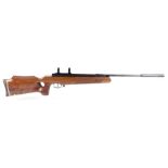 .22 Theoben Sirocco Imperator break barrel air rifle, moderated barrel, with scope mounts, thumbhole